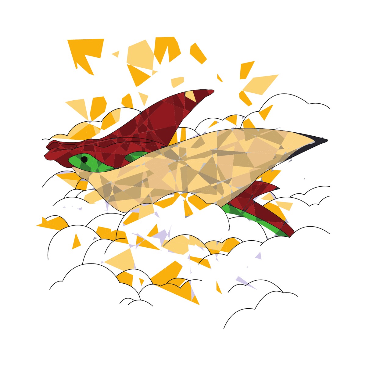 Manta Up Away low-poly artwork — Modern High Animal Collection